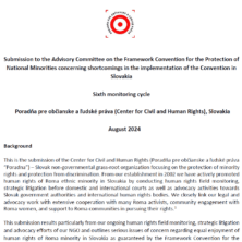 Submission to the Advisory Committee on the Framework Convention for the Protection of National Minorities concerning Slovakia